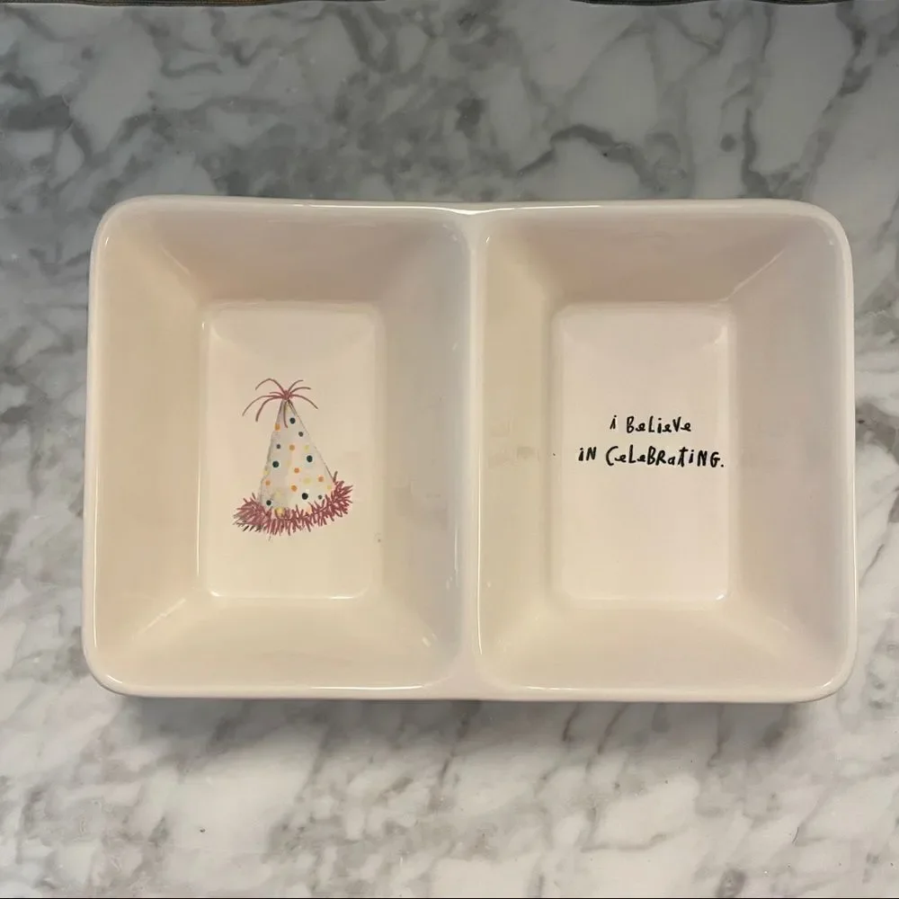 Rae Dunn I Believe in Celebrating Divided Dish